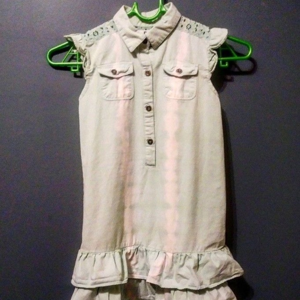 DKNY Girl's Sleeveless Button Up Shirt Dress